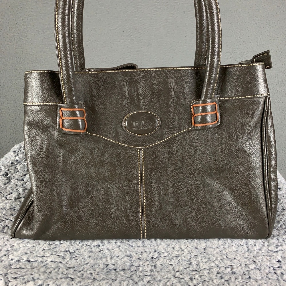 Tods D-Bag Tote Bag Women Medium Brown Leather Vintage Satchel Made in Italy